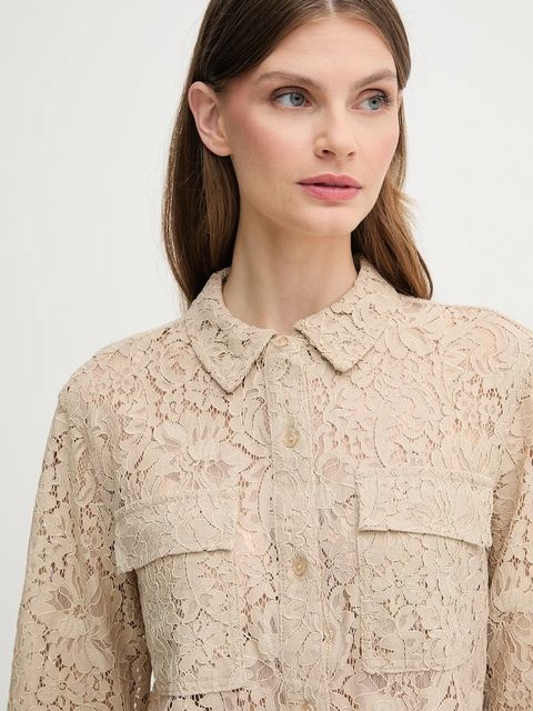 Dkny koszula damska kolor szary regular z kołnierzykiem klasycznym DJ5W2132