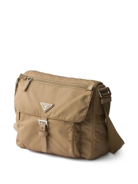 Prada logo-plaque shoulder bag - Neutrals