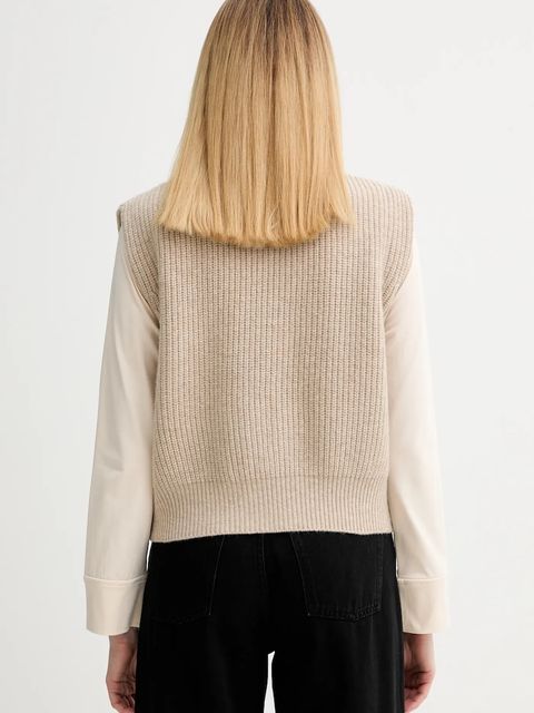 G-Star sweter wełniany 0 damski kolor beżowy ciepły D27728.D770 - zdjęcie produktu nr 2