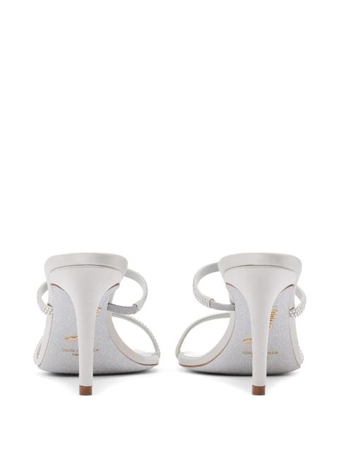 René Caovilla 100mm satin strass sandals - Grey