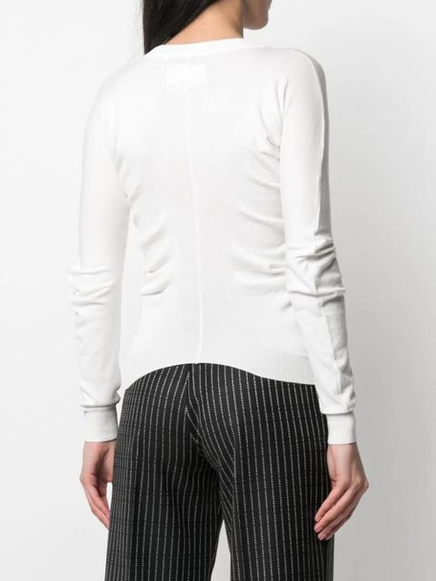 Maison Margiela ruched round neck jumper - White