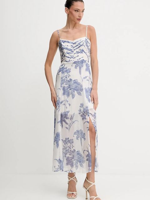 Guess sukienka ELLIE kolor niebieski maxi rozkloszowana W5GT0L WCWF2 - zdjęcie produktu nr 1