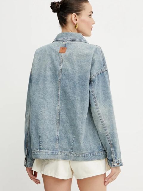 Armani Exchange kurtka jeansowa kolor niebieski przejściowa oversize XW000902 AF10869