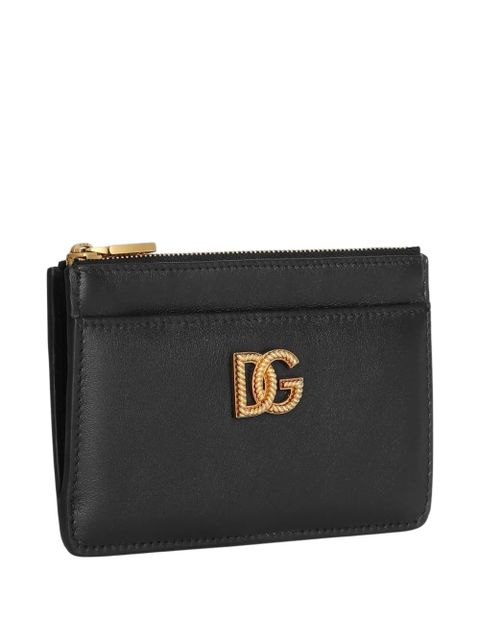 Dolce & Gabbana logo-plaque zip wallet - Black