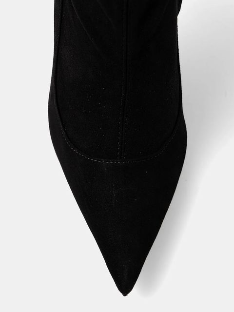 Elisabetta Franchi kozaki zamszowe damskie kolor czarny na szpilce SA36L57E2