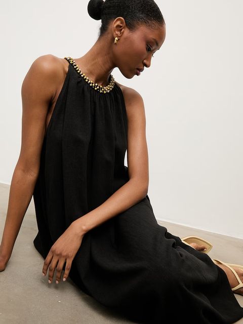 Answear.LAB sukienka letnia z lnem - zdjęcie produktu nr 1