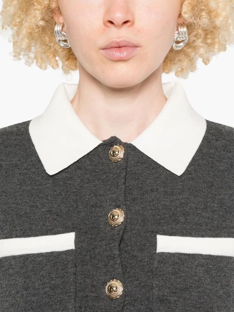 Self-Portrait cashmere-blend cardigan - Grey