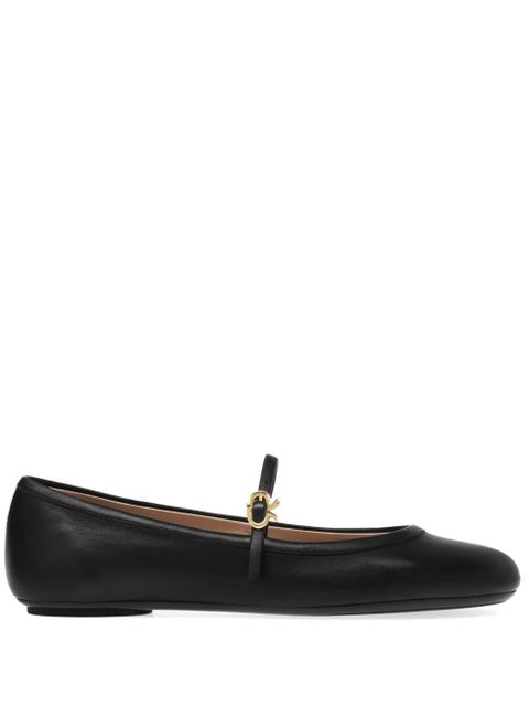 Gianvito Rossi Carla leather ballerina shoes - Black - zdjęcie produktu nr 1