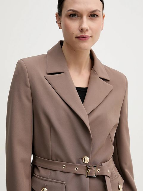 Gaudi marynarka kolor beżowy jednorzędowa gładka 521FD35023