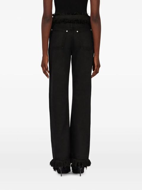 Ferragamo fringed straight-leg jeans - Black