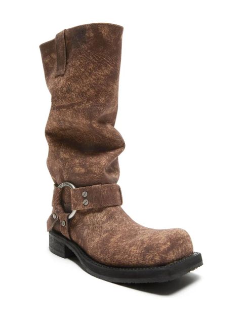 Acne Studios buckle-detail leather boots - Brown