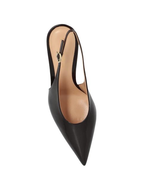 Gianvito Rossi Robbie patent-leather slingback pumps - Brown
