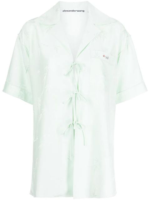 Alexander Wang jacquard pajama-style shirt - Green - zdjęcie produktu nr 1