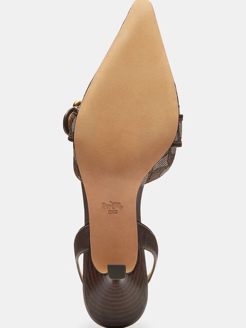 Coach szpilki Margot kolor beżowy CCV93