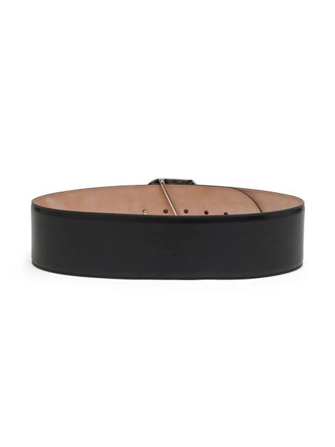 Alexander McQueen chain-link buckle leather belt - Black - zdjęcie produktu nr 2