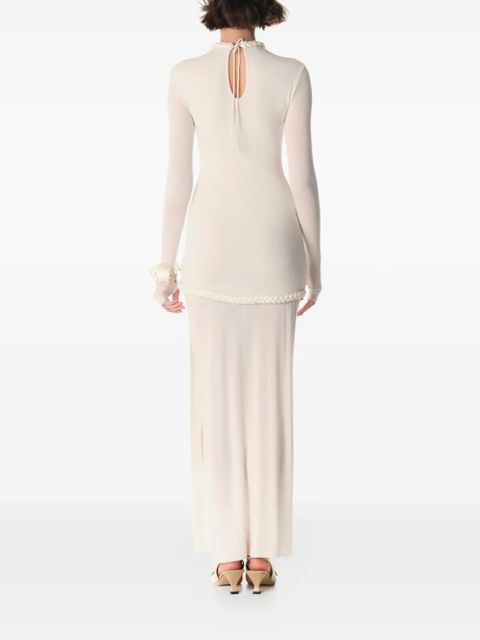 MANURÍ Nora braided-trim maxi dress - Neutrals