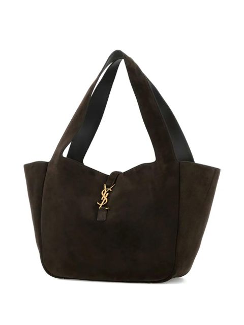 Saint Laurent logo detail shoulder bag - Brown