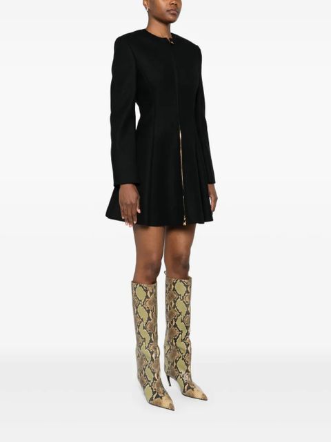 Versace zip-front flared coat - Black