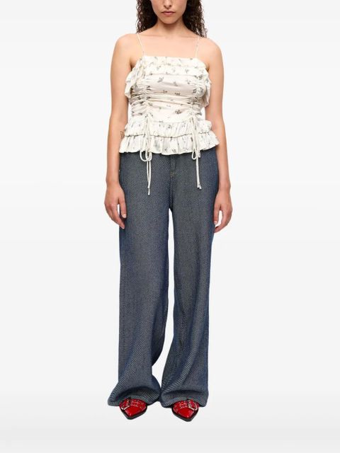 GANNI draped top - White