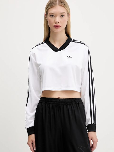 adidas Originals longsleeve Jacquard Ls Top kolor biały JV9740 - zdjęcie produktu nr 1
