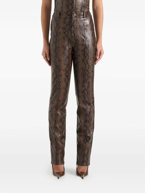 Manière De Voir Lucia python-effect button trousers - Brown - zdjęcie produktu nr 1