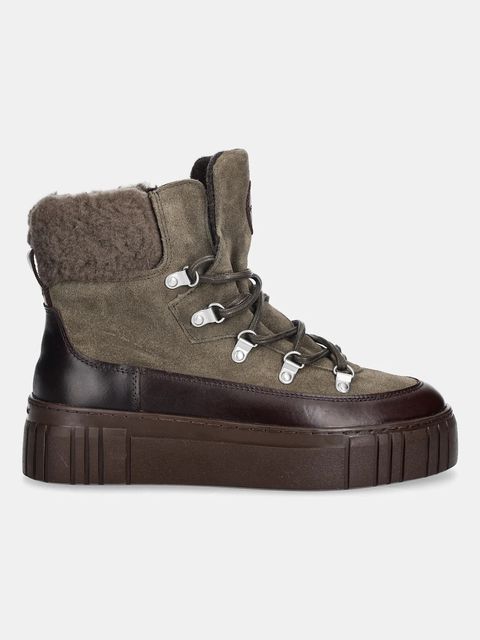 Gant śniegowce skórzane Snowmont kolor zielony 31543099