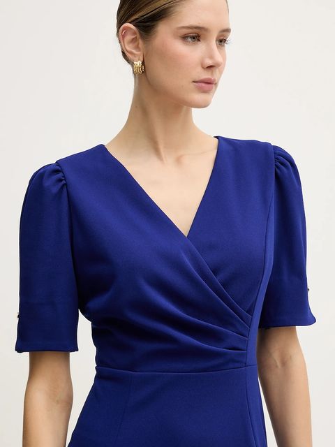 Dkny sukienka kolor niebieski mini rozkloszowana DD6A127A