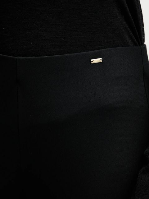 Gaudi spodnie damskie kolor czarny dzwony high waist 521FD24005