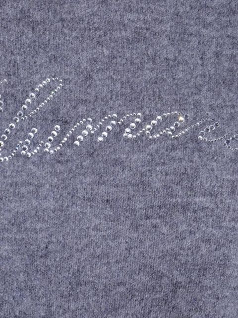 Blumarine crystal-embellished wool sweater - Grey