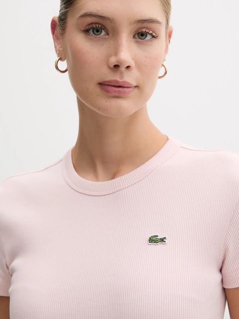 Lacoste t-shirt bawełniany damski kolor różowy TF5538