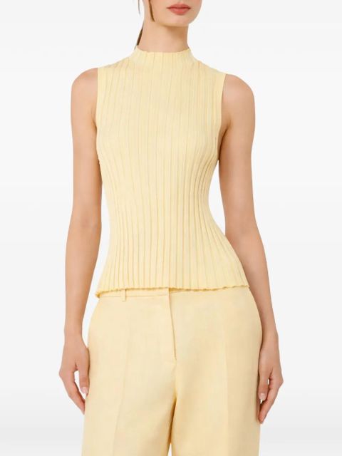 Weekend Max Mara ribbed knitted top - Yellow