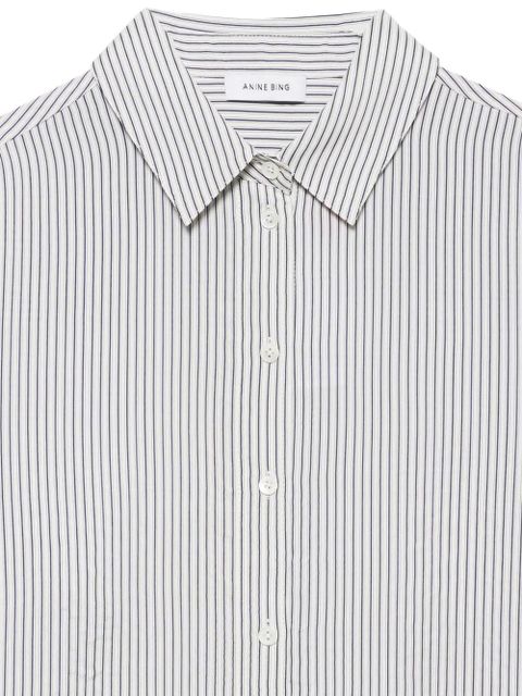 ANINE BING Essie striped cotton shirt - White