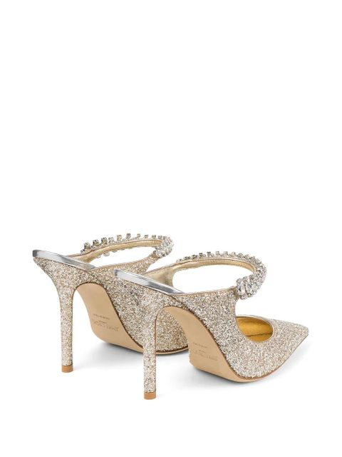 Jimmy Choo 100mm Bing mules - Neutrals