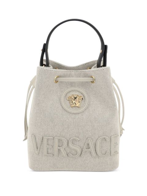 Versace La Medusa canvas bucket bag - Neutrals - zdjęcie produktu nr 1