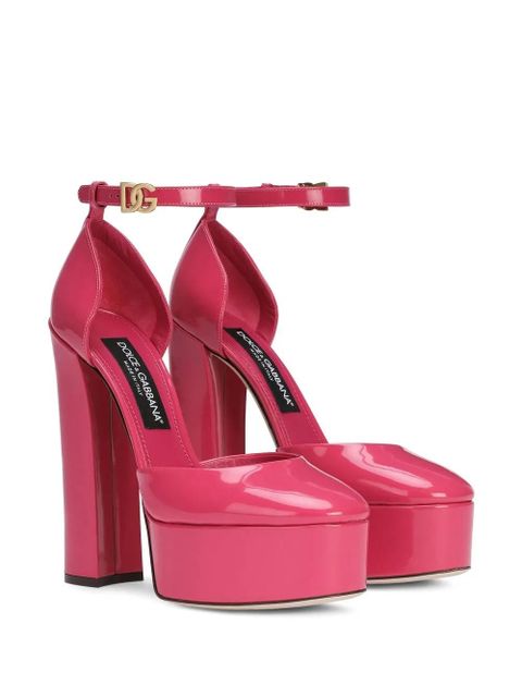 Dolce & Gabbana 145mm patent-leather platform pumps - Pink - zdjęcie produktu nr 2