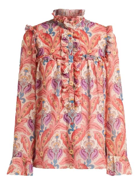 ETRO ruffle-detailed floral blouse - Pink - zdjęcie produktu nr 1