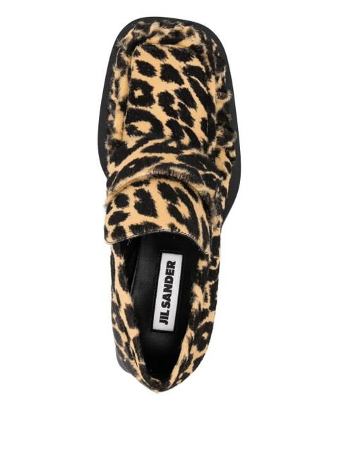 Jil Sander leopard-print loafers - Neutrals