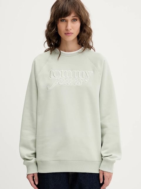 Tommy Jeans bluza damska kolor zielony z aplikacją DW0DW21196 - zdjęcie produktu nr 1