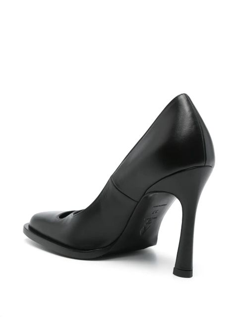 The Attico 100mm leather pumps - Black