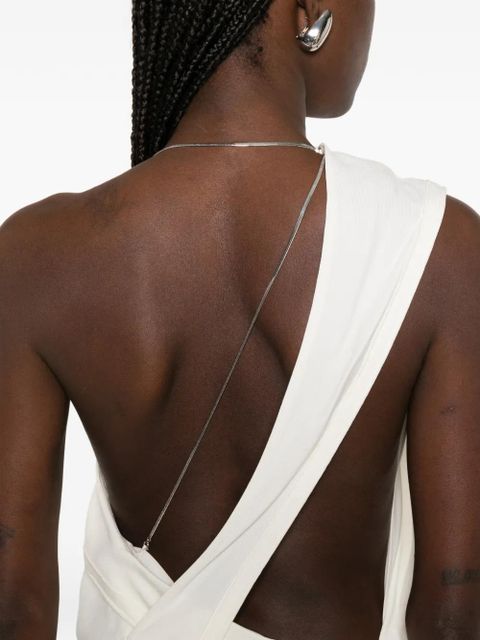 Victoria Beckham one-shoulder chain-detail dress - White