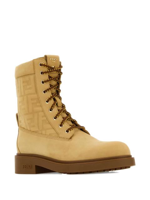 FENDI embossed-logo combat boots - Neutrals - zdjęcie produktu nr 2