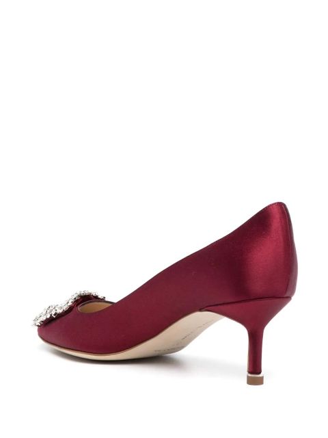 Manolo Blahnik Hangisi crystal-buckle pumps - Red