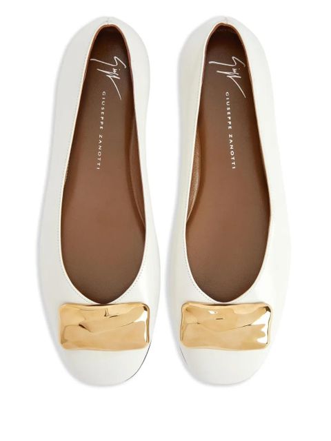 Giuseppe Zanotti Georgia Stone ballet flats - White