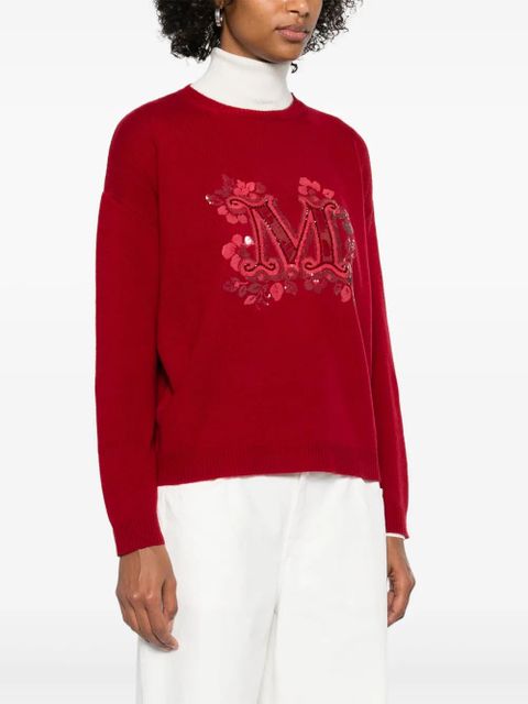Max Mara sequin-embellished sweater - Red