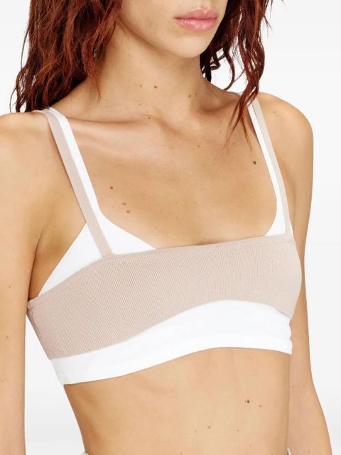 Diesel M-Zelda ribbed panelled top - White