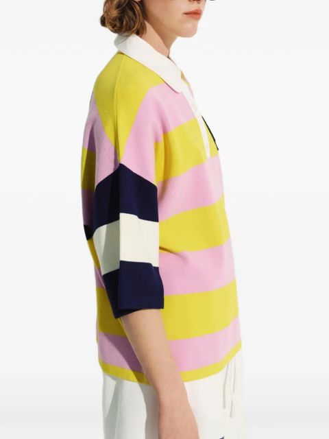 Essentiel Antwerp Peanuts™ patch striped polo sweater - Yellow