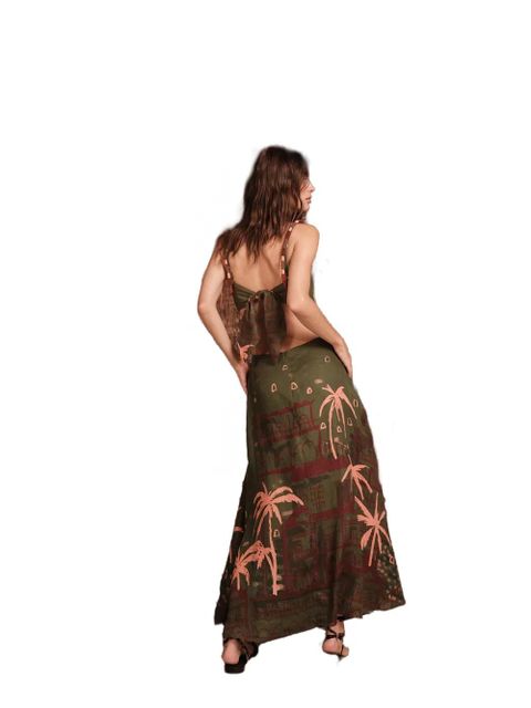 Johanna Ortiz Sailors Prayer cut-out printed dress - Green