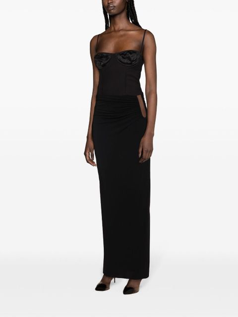 Magda Butrym plunge-detail gathered maxi skirt - Black