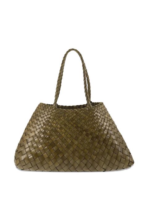 DRAGON DIFFUSION big Santa Croce woven-design shoulder bag - Green - zdjęcie produktu nr 1
