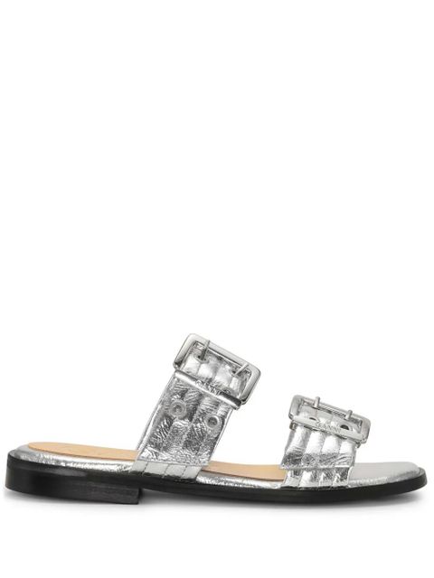 GANNI strap buckle slides - Silver - zdjęcie produktu nr 1